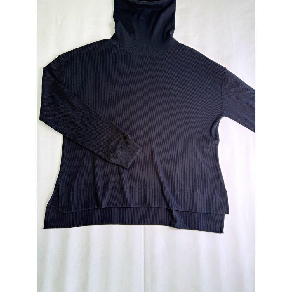 Peruvian Connection Black Solid Turtleneck Ribbed Knit Pullover Sweater XL